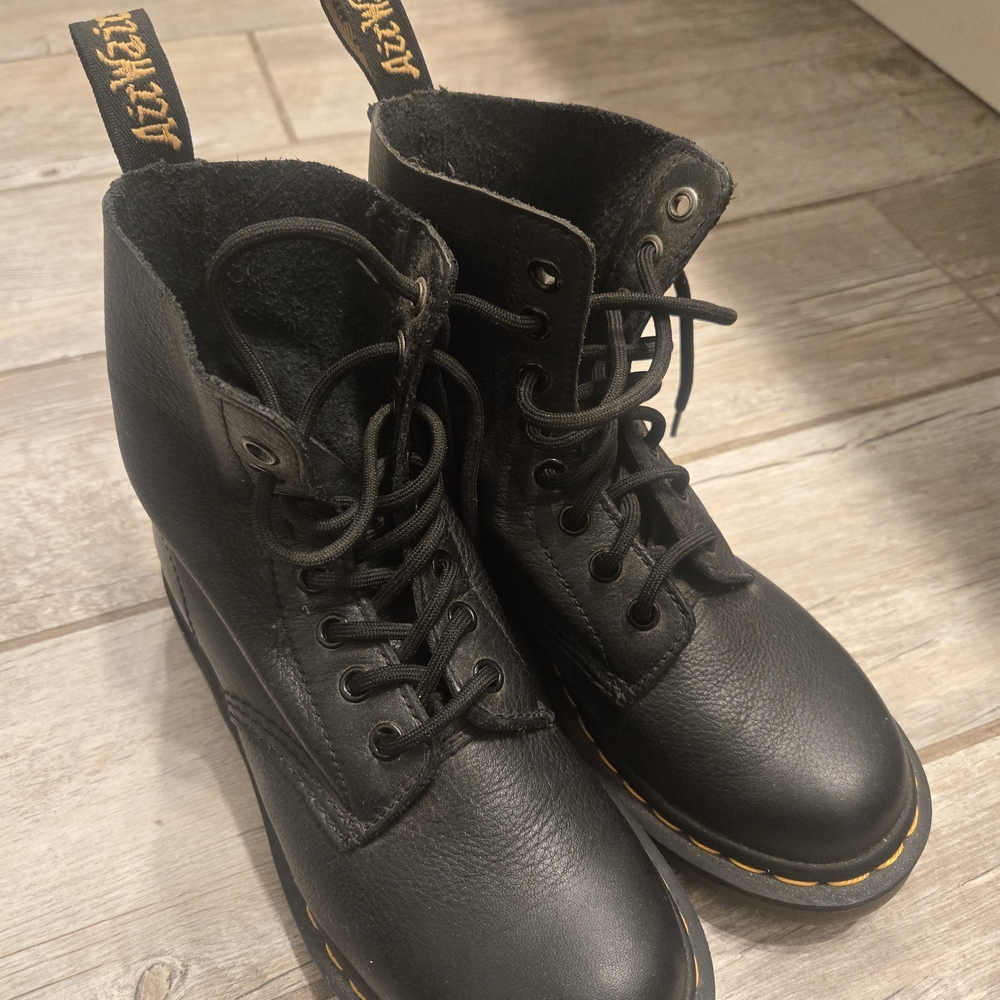 Dr. Martens Black Leather Moto Boots